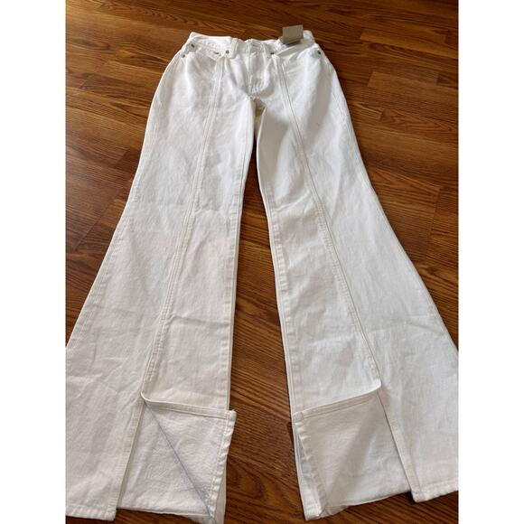 Madewell white high rise Baggy Flare Jeans size 26/US Small - Picture 9 of 13